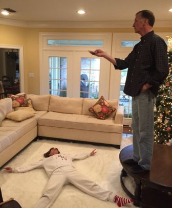True Love. Man Rearranges The Living Room So His Wife Can Make Snow Angel Boomerangs For Her 29 Instagram Followers