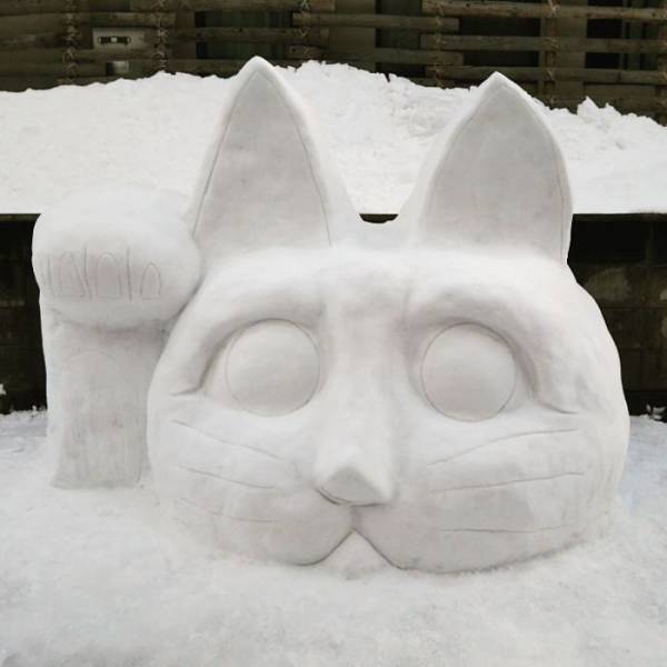 Snow Sculptures In Tokyo