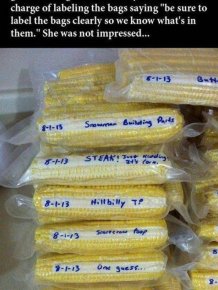 How To Label The Bags With Corn