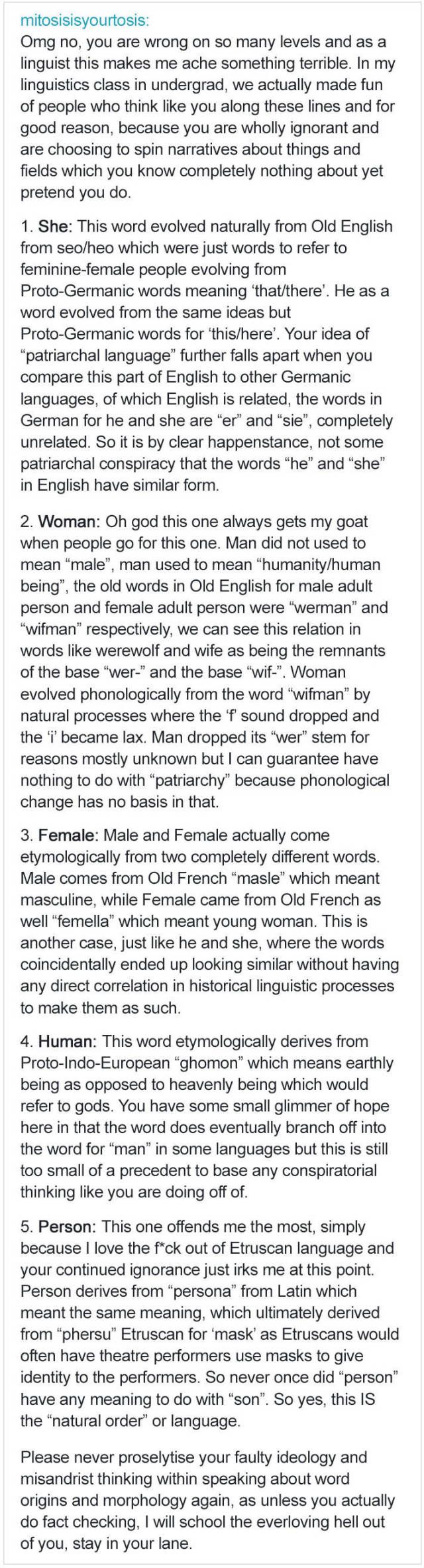 Woman Tried To Attack English Language For Being Sexist, Got Schooled By A Real Linguist
