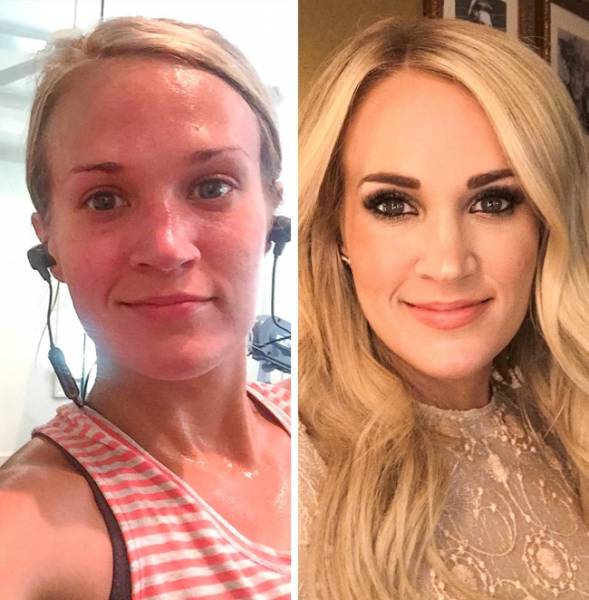 Unbelievable Photos Of Celebs With And Without Makeup