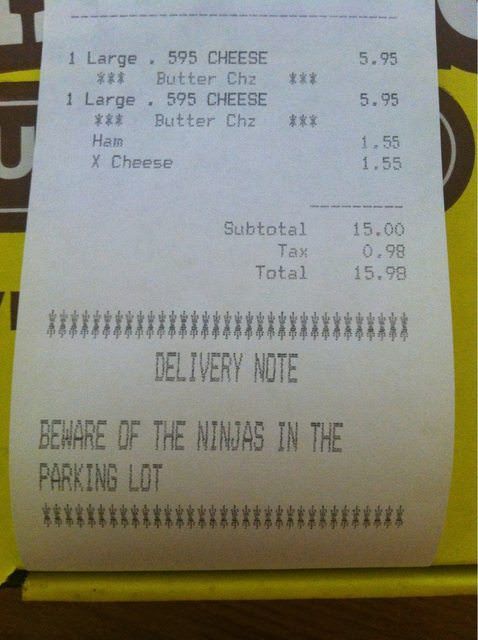 Funny Receipt Notes