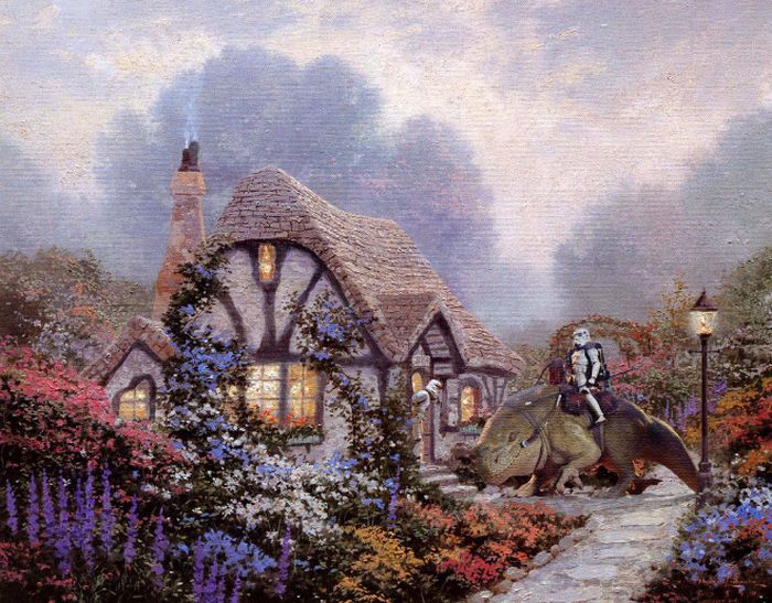 Artists Add Star Wars Characters To Old Thrift Store Paintings