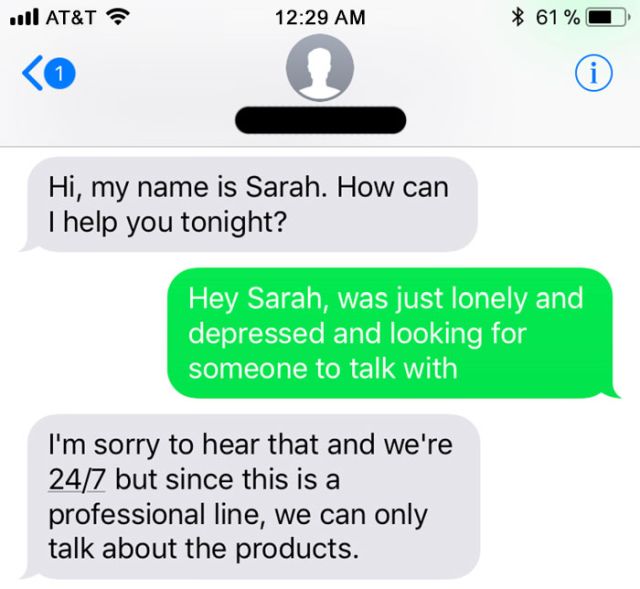 Depressed Person Texts Pasta Company Instead Of Crisis Line