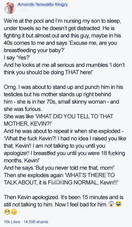 Man Tells Woman Not To Breastfeed In Public