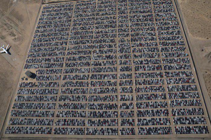Volkswagen Cemetery On The Territory Of The Former US Air Force Base In California After The Dieselgate