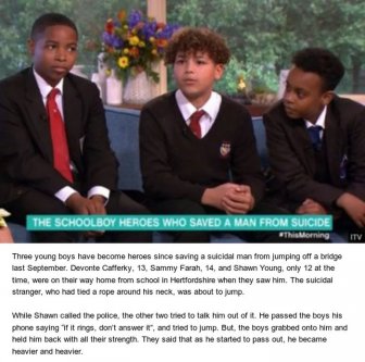 How Three Schoolboys Saved A Man’s Life