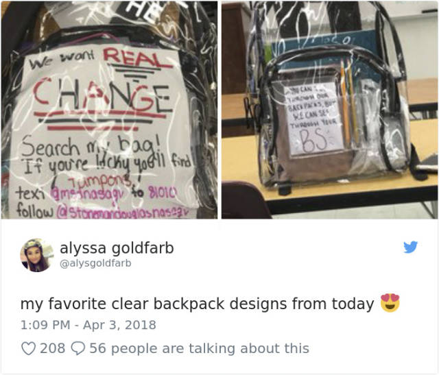 Parkland Students Are Now Forced To Use Transparent Backpacks