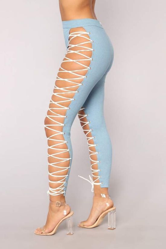 Sexy Lace-Up Jeans