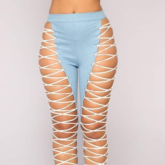 Sexy Lace-Up Jeans