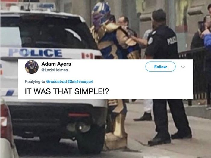 Toronto Police Arrested Thanos