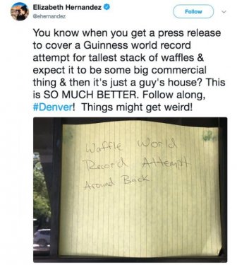 The Waffle Stacking World Record Has Dramatically Been Broken