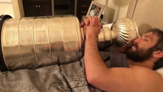 Ovechkin In Bed With the Stanley Cup