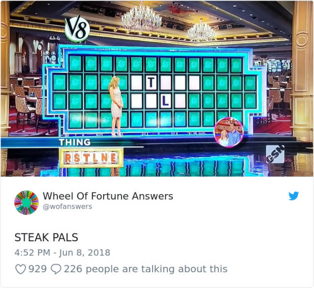 The Only Correct Answers To “Wheel Of Fortune”