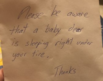 An Old Lady Left This Note At Front Door