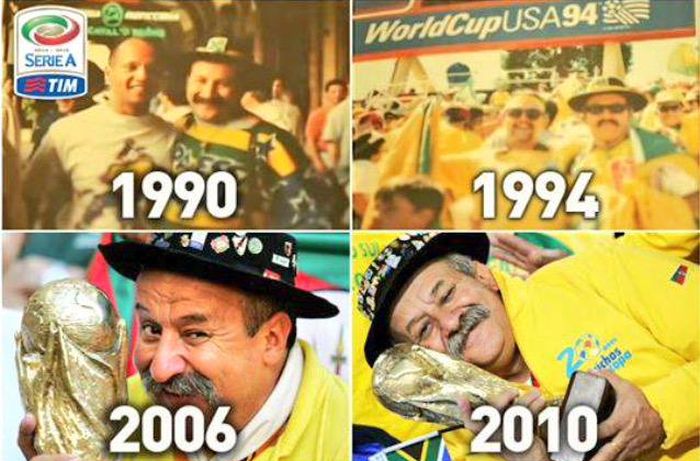 The Two Sons Of The Famous Brazilian Fan That Died in 2015 Took His Trophy And Hat To Russia