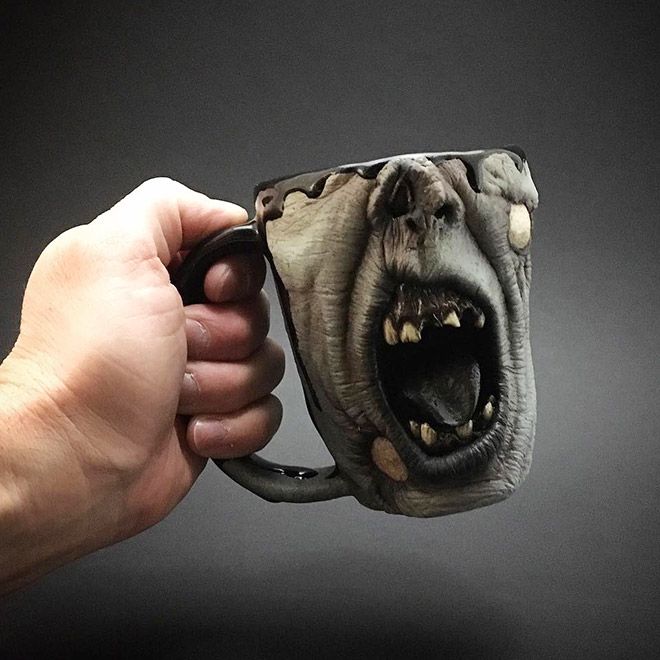 Very Scary Zombie Head Coffee Mugs