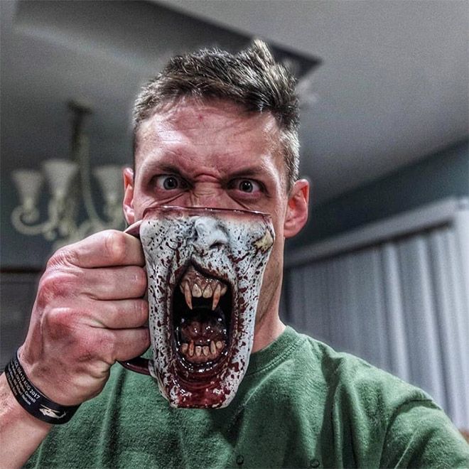 Very Scary Zombie Head Coffee Mugs