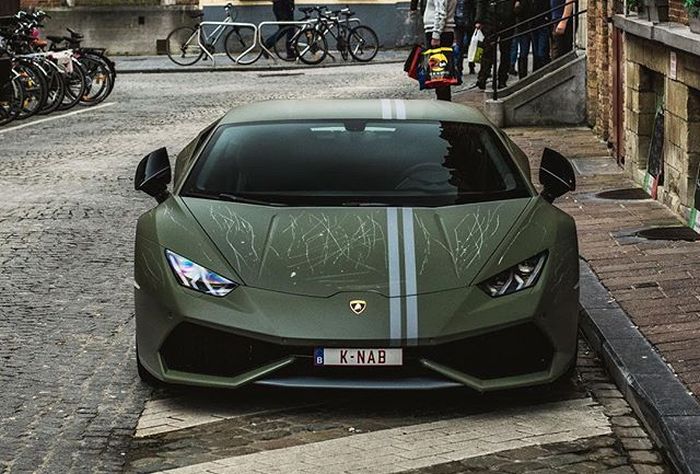 Vandals Destroy Lamborghini