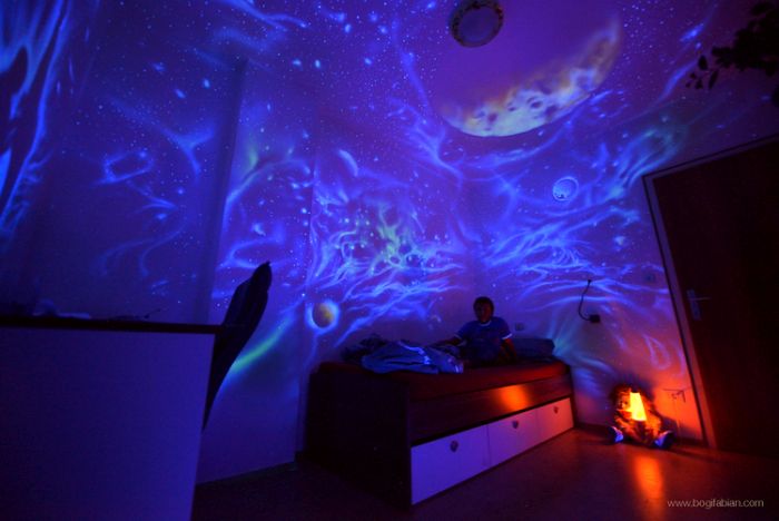 Glowing Murals Make These Rooms Look Fantastic