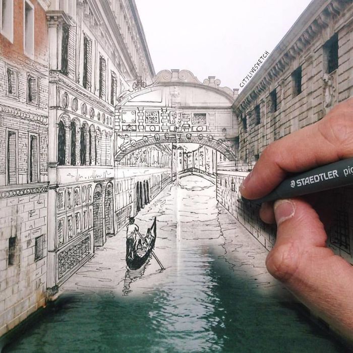 Artist Blends His Drawings With Photography To Mess With Your Brain