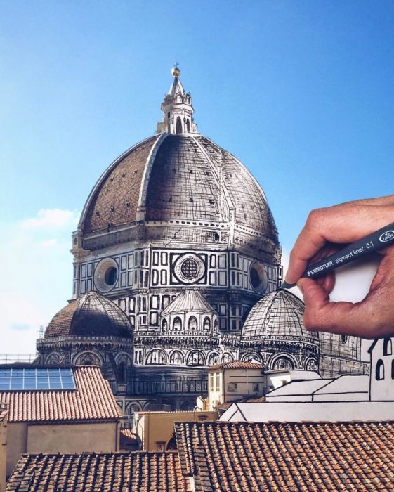 Artist Blends His Drawings With Photography To Mess With Your Brain