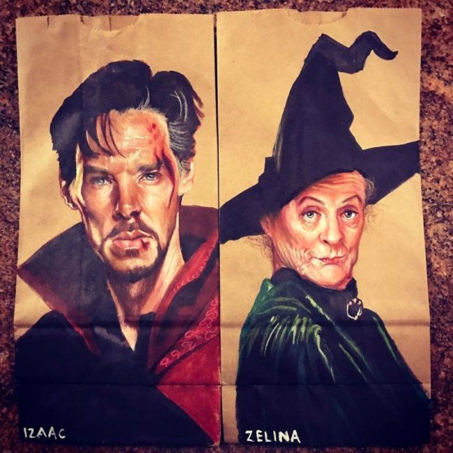 Dad Draws Art On His Kid’s Lunch Bags