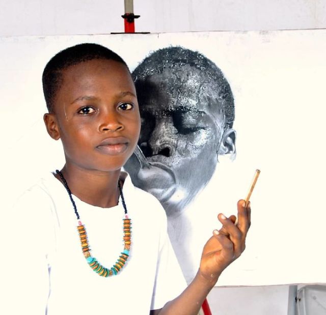 11-Year-Old Kid From Nigeria Creates Hyperrealistic Drawings