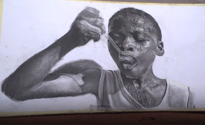 11-Year-Old Kid From Nigeria Creates Hyperrealistic Drawings