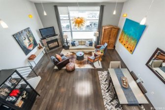 $1 Million San Francisco Loft Has Diagonal Support Beam That Cuts Through The Middle Of The Kitchen