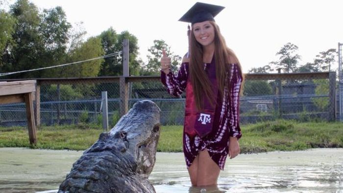 A student From The USA And An Alligator
