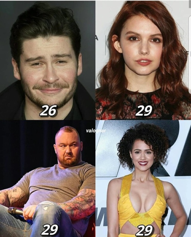Current Age of Actors Game of Thrones