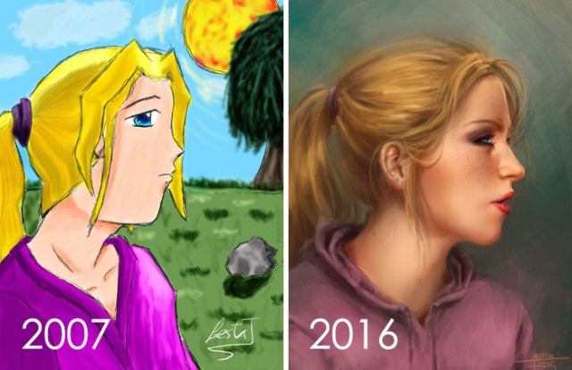 Artists Challenge Themselves To Redraw Their Old ‘Crappy’ Drawings, Prove That Practice Makes Perfect