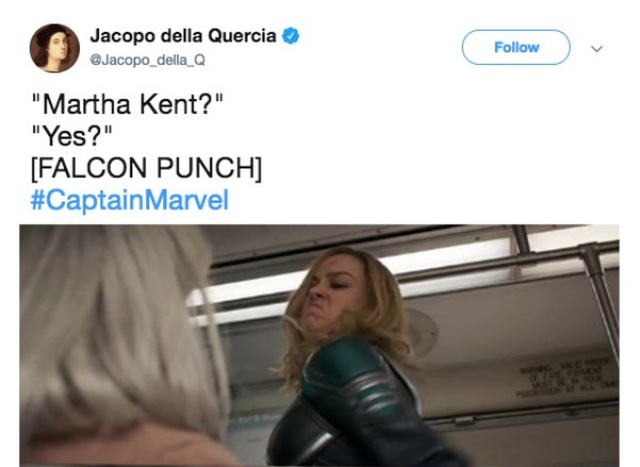 Captain Marvel Punching An Old Lady Meme