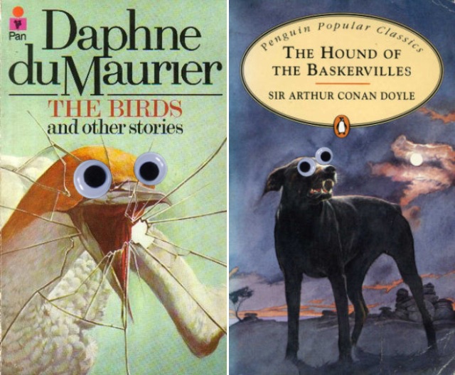 Book Covers Improved With Googly Eyes