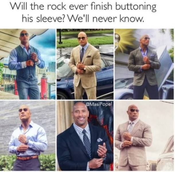 The rock Dwayne Johnson with the sus mask  Really funny memes, Crazy funny  memes, Funny dude
