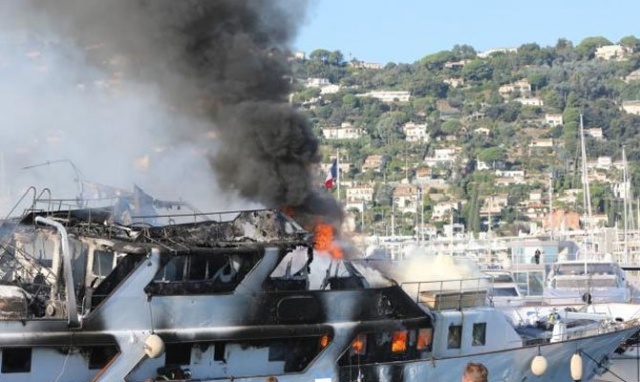 Luxury Yacht Destroyed By Fire In Cannes