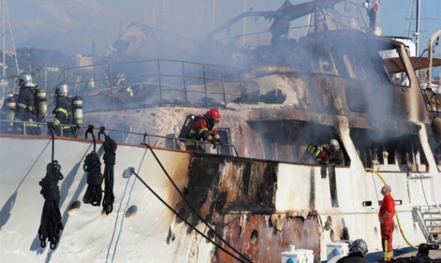 Luxury Yacht Destroyed By Fire In Cannes