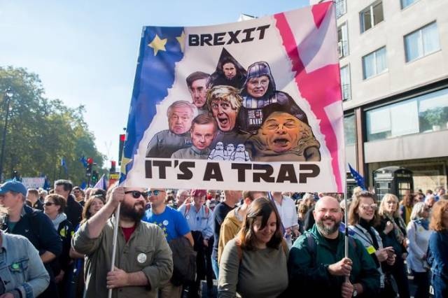 British Humor At An Anti-Brexit Protest
