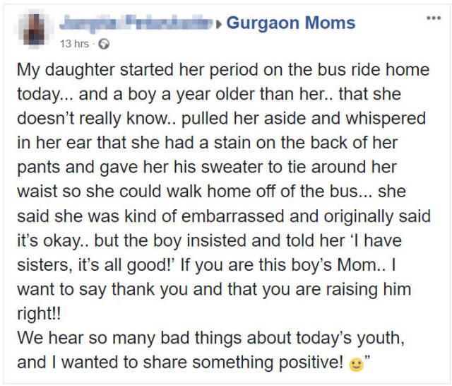 People Are Applauding This Boy’s Reaction To Seeing A Blood Stain On A Girl’s Pants In The Bus