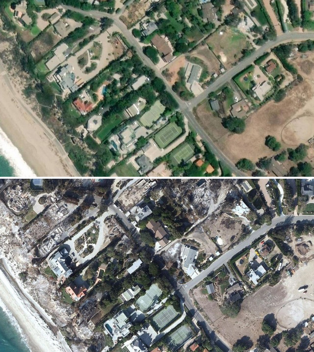 Malibu From Space Before And After Wildfires