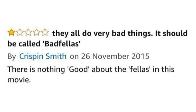 Bad Amazon Movie Reviews
