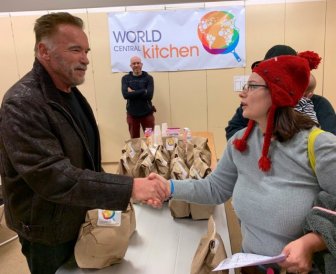 Arnold Schwarzenegger Helping California Wildfire Victims