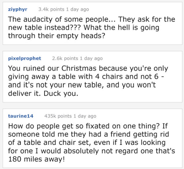 Man Offering Free Table and Chairs Almost Instantly Regrets It