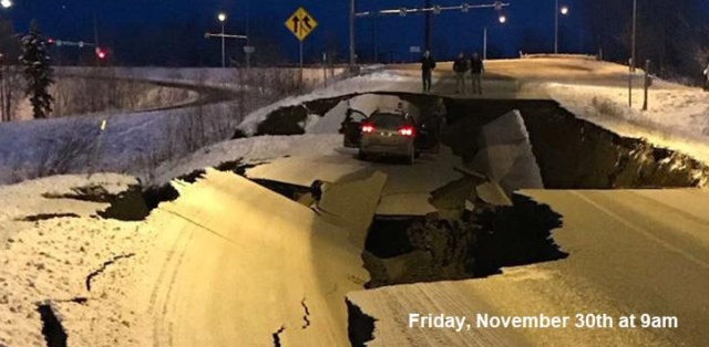 On November 30th This Alaska Road Collapsed In An Earthquake. It's Already Been Fixed on December 4th