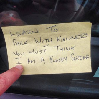 Passive Aggression Parking Notes