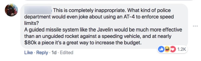 Police Department Jokes About Using a Rocket Launcher On Speeders and It Backfires