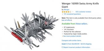 Funny Amazon Reviews Of $8,500 Swiss Army Knife