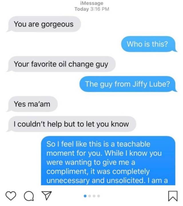 This Oil Change Guy Won’t Message A Woman Again