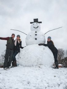Instant karma For A Driver Who Wanted To Destroy This Snowman